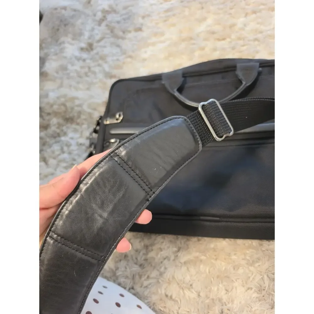 Tumi Men’s Black Ballistic Nylon Zipper Closure Briefcase 2 Way Laptop Bag